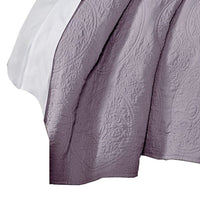 Ada 3 Piece Microfiber King Size Quilt Set, Mandala Embroidery, Purple - BM285626