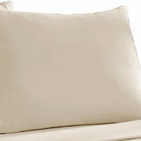 Ivy 4 Piece Full Size Cotton Ultra Soft Bed Sheet Set, Prewashed, Cream - BM285632