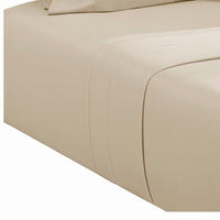 Ivy 4 Piece Full Size Cotton Ultra Soft Bed Sheet Set, Prewashed, Cream - BM285632