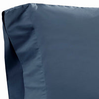 Ivy 4 Piece Queen Size Cotton Ultra Soft Sheet Set, Prewashed, Dark Blue - BM285639