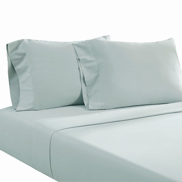 Ivy 4 Piece King Size Cotton Ultra Soft Sheet Set, Prewashed, Light Blue - BM285641