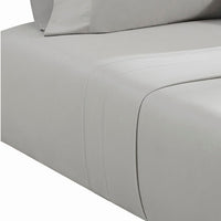 Ivy 4 Piece King Size Cotton Ultra Soft Sheet Set, Prewashed, Light Gray - BM285643