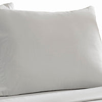 Ivy 4 Piece King Size Cotton Ultra Soft Sheet Set, Prewashed, Light Gray - BM285643