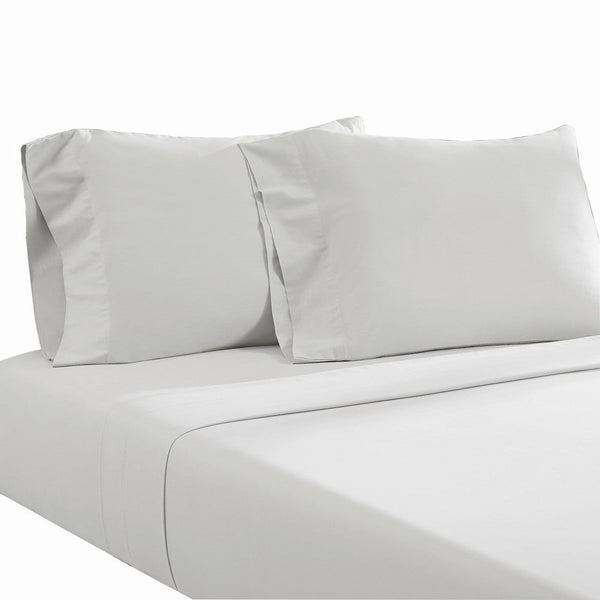 Ivy 4 Piece California King Size Soft Cotton Sheet Set, Prewashed, White - BM285648