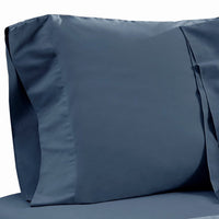 Ivy 4 Piece California King Size Soft Cotton Sheet Set, Prewashed Dark Blue - BM285649