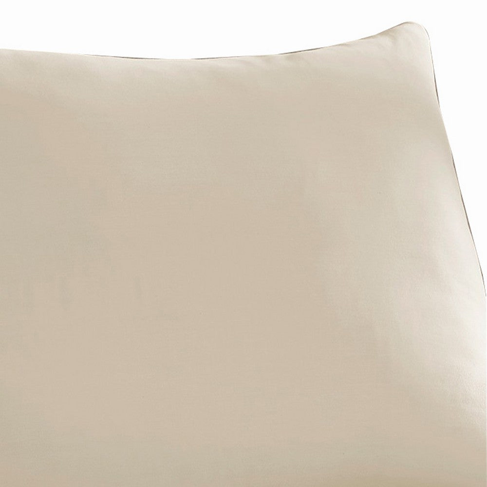 Ivy 4 Piece California King Size Soft Cotton Sheet Set, Prewashed, Cream - BM285653