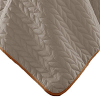 Eva 3 Piece King Microfiber Reversible Coverlet Set, Quilted, Gray, Orange - BM285654