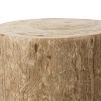 18 Inch Modern Side End Table, Tree Log Design, Paulownia Wood, Natural - BM285678