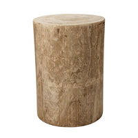 18 Inch Modern Side End Table, Tree Log Design, Paulownia Wood, Natural - BM285678