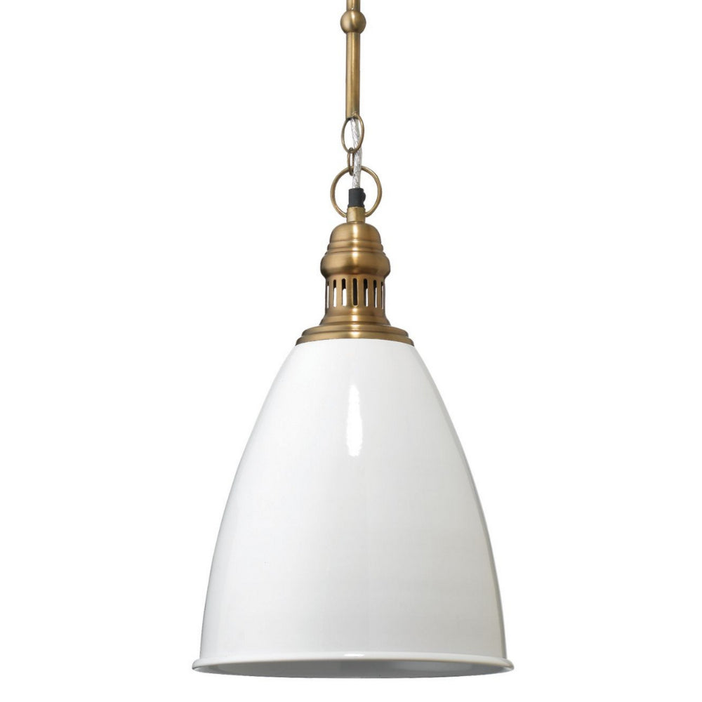 Lucy 11 Inch Pendant Chandelier, Lacquer Steel, Smooth Dome Shade, White - BM285711