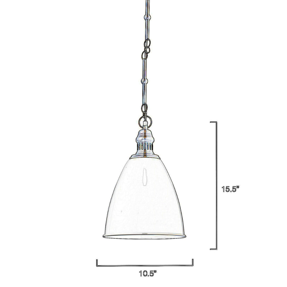 Lucy 11 Inch Pendant Chandelier, Lacquer Steel, Smooth Dome Shade, White - BM285711