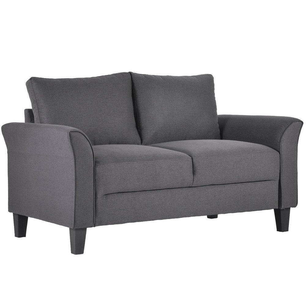 3 Piece Set Modern Sofa Conversation Set with Loveseat and Armchair, Gray - BM285795