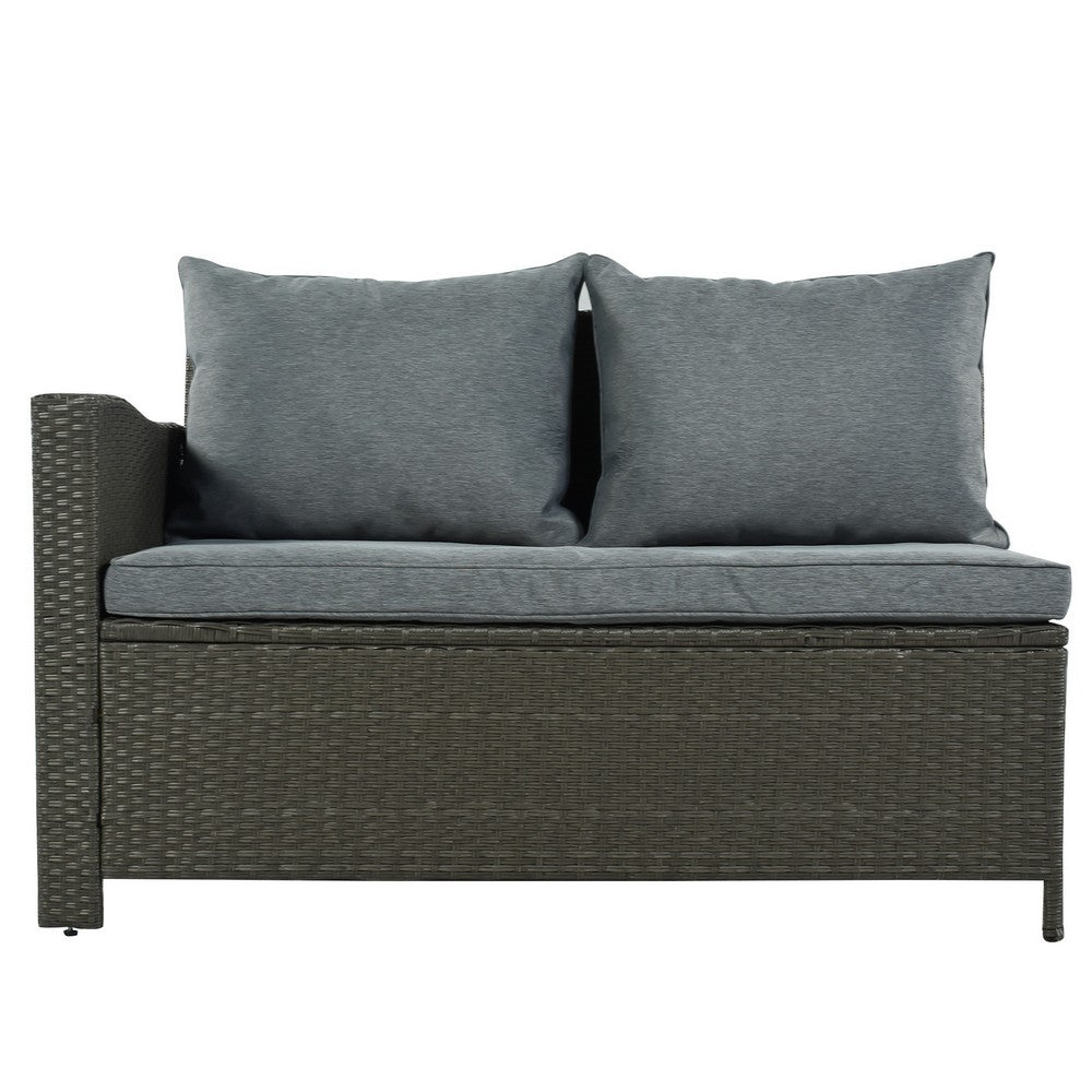 Iris 6 Piece Outdoor Conversation Sofa Set, Ergonomic Seats, Modern Gray - BM285861
