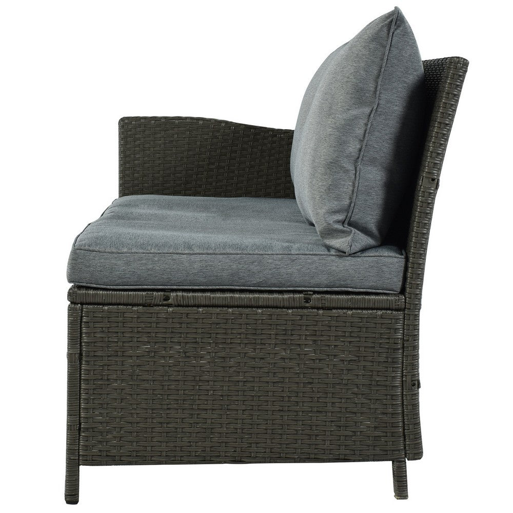 Iris 6 Piece Outdoor Conversation Sofa Set, Ergonomic Seats, Modern Gray - BM285861