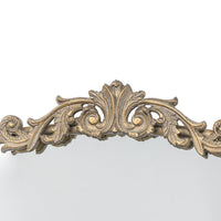 Kea 42 Inch Large Wall Mirror, Gold Curved Metal Frame, Baroque Design - BM285891