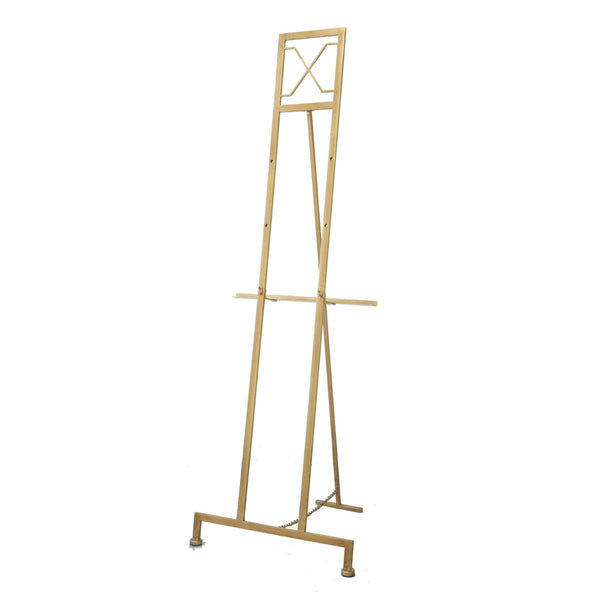 57 Inch Easel Stand, Gold Iron Frame, Free Standing for an Artists Touch - BM285911