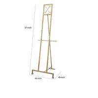 57 Inch Easel Stand, Gold Iron Frame, Free Standing for an Artists Touch - BM285911