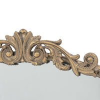 Kea 32 Inch Vintage Round Wall Mirror, Gold Metal Frame, Baroque Design - BM285933