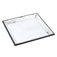 Inez 20 Inch Decorative Glass Tray, Silver Mirrored, Wall Hanger, Medium - BM285935