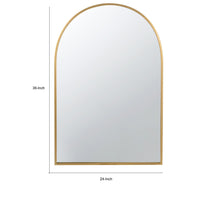 Cod 36 Inch Wall Mounted Mirror, Wide Arched Design Gold Metal Frame - BM285939