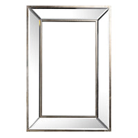 Toby 16 x 24 Inch Wall Mount Accent Mirror, Large Wood Frame, Brown - BM286093