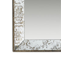 Rosa 16 x 24 Wall Mount Mirror, Brown Wood Frame with Abstract Gold Overlay - BM286121