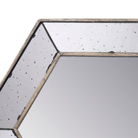 Filo 21 Inch Wall Accent Mirror, Raised Tray Edges, Hexagonal Mirror Frame - BM286130