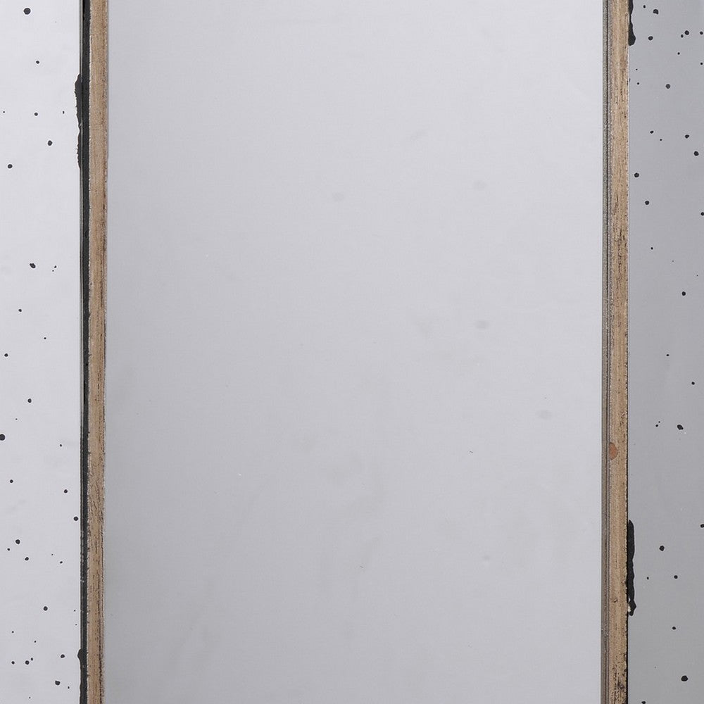 Filo 24 Inch Wall Mirror, Raised Tray Edges, Mirrored Rectangular Frame - BM286132