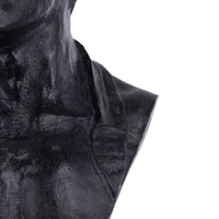 11 Inch Resin Atticus Bust Statue in Hand Painted Modern Matte Black FInish - BM286135