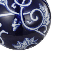 4 Inch Decorative Ball Set of 6 Orbs, Blue And White Printed Porcelain - BM286144