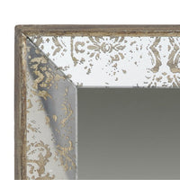 Filo 15 Inch Square Accent Wall Mirror, Raised Edges, Silver Wood Frame - BM286154