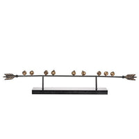 33 Inch Modern Accent Decor, Golden Metal Perched Birds on a Black Arrow - BM286381