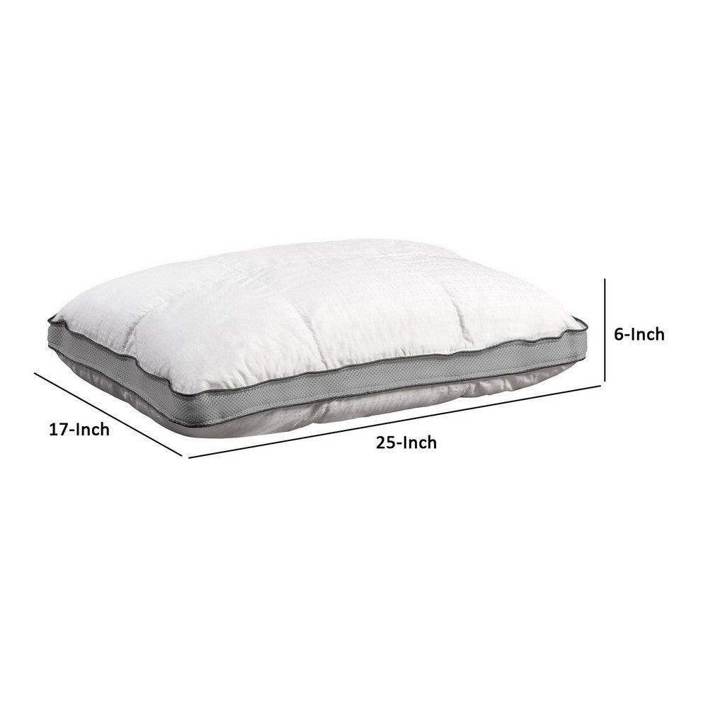 17 x 25 Ultra Soft Memory Foam Pillow with 3D Spacer Outline, White, Gray - BM286387