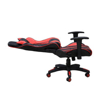 22 Inch Office Gaming Chair, Red, Black Faux Leather with Back Pillows - BM286422