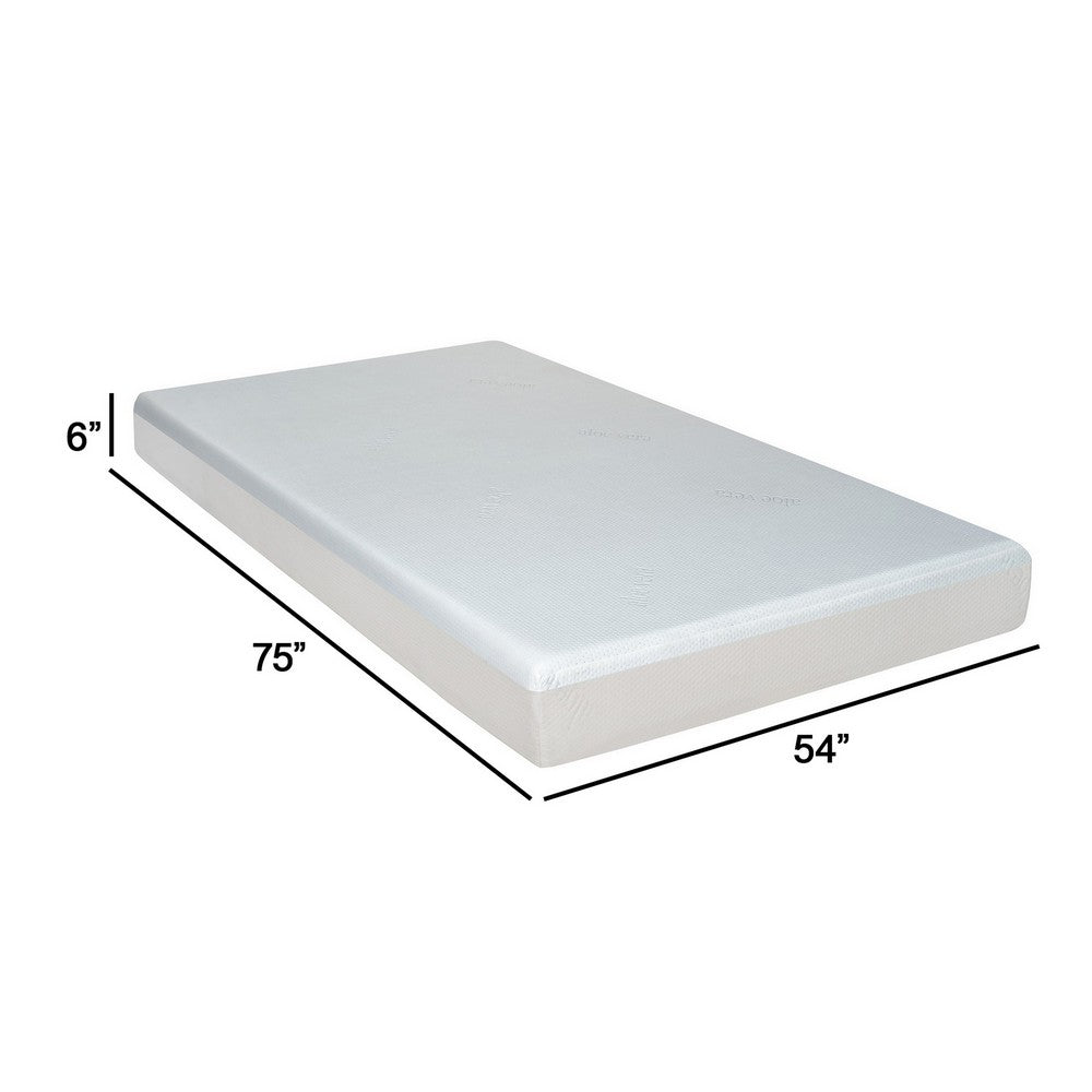 Que 6 Inch Full Size Memory Foam Mattress, Gel Infused, Fabric Upholstery - BM286438