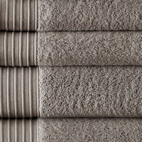 Gem 6 Piece Towel Set, Soft Turkish Cotton, Absorbent Texture, Dark Gray - BM287466