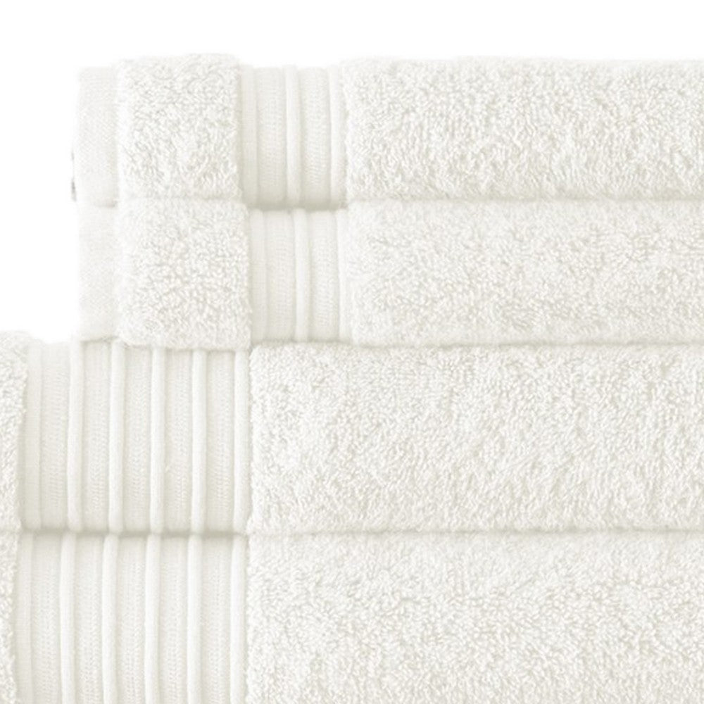 Gem 6 Piece Towel Set, Extra Soft Turkish Cotton, Absorbent Texture, White - BM287471