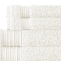 Gem 6 Piece Towel Set, Extra Soft Turkish Cotton, Absorbent Texture, White - BM287471