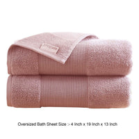 Lyra 2 Piece Ultra Soft Towel Set, Cotton, Absorbent Shaggy Texture, Pink - BM287480