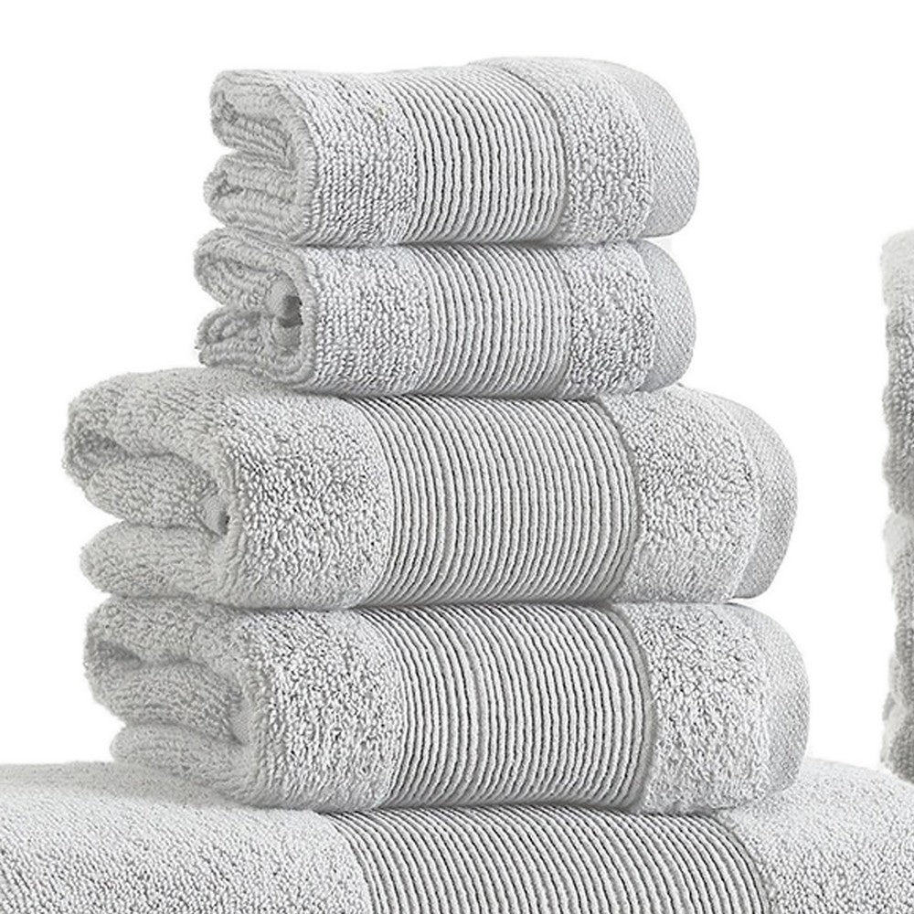 Lyra 18 Piece Ultra Soft Towel Set, Absorbent Textured Cotton Yarn, Gray - BM287498