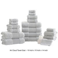 Lyra 18 Piece Ultra Soft Towel Set, Absorbent Textured Cotton Yarn, Gray - BM287498