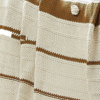 Kai 50 x 70 Throw Blanket with Fringes, Soft Knitted Cotton, Ivory, Gold - BM287506