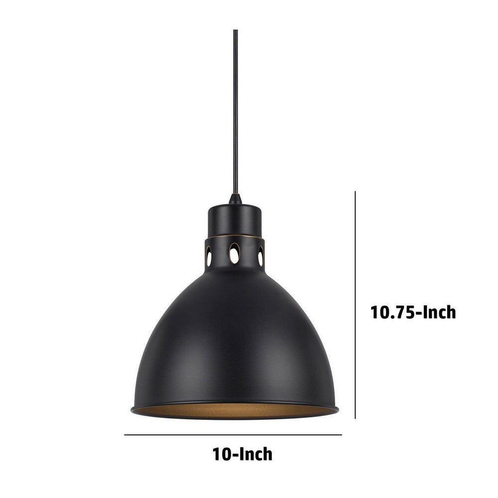 Nico 10 Inch Modern Pendent Light with Bronze Metal Shade, Clean SIlhouette - BM287704