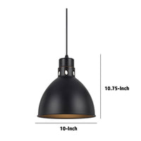 Nico 10 Inch Modern Pendent Light with Bronze Metal Shade, Clean SIlhouette - BM287704