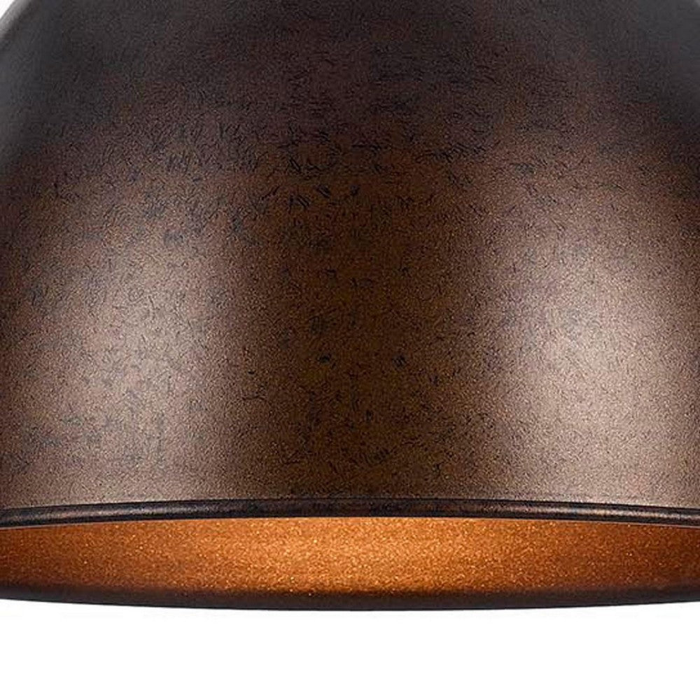 Nico 10 Inch Modern Pendent Light, Rust Brown Metal Shade, Clean SIlhouette - BM287705