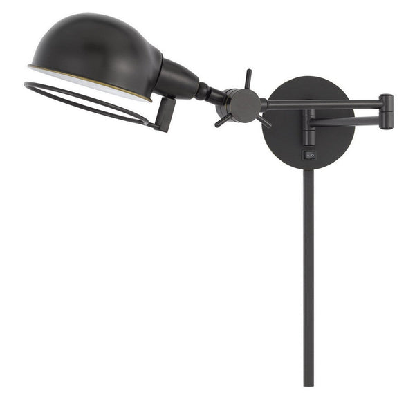 Kash 27 Inch Vintage Wall Lamp, Swing Arm, Adjustable Metal Shade, Bronze - BM287714