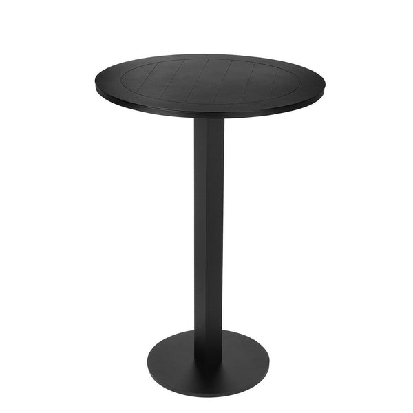Keli 43 Inch Outdoor Bar Table, Black Aluminum Frame, Foldable Design - BM287740