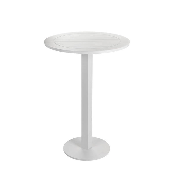 Keli 43 Inch Outdoor Bar Table, White Aluminum Frame, Foldable Design - BM287742