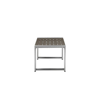 Kili 35 Inch Coffee Table, Polyresin Surface, White Gray Aluminum Frame - BM287844