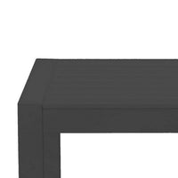 Kili 35 Inch Coffee Table, Polyresin Surface, Jet Black Aluminum Frame - BM287846